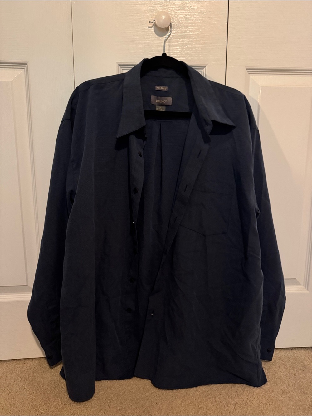Men's Bruno Navy Button-Front Shirt size extra Large